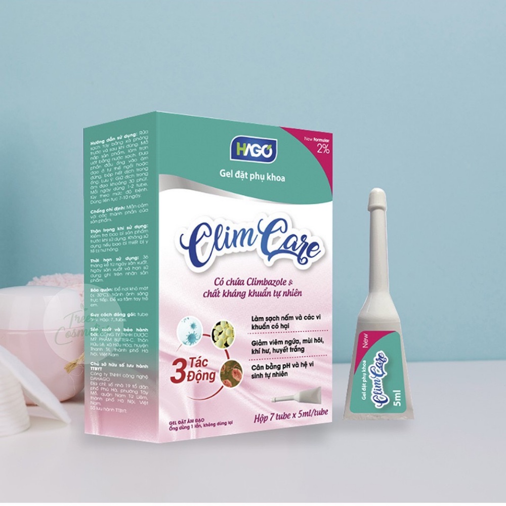 Gel Đặt Phụ Khoa Climcare Hago Bảo Vệ Phụ Nữ,Tạo Cảm Giác Thoải Mái Khi Loại Bỏ Được Nấm, Ngứa, Khí Hư