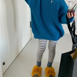 Quần legging ôm dáng họa tiết kẻ sọc dễ phối đồ thời trang cho nữ