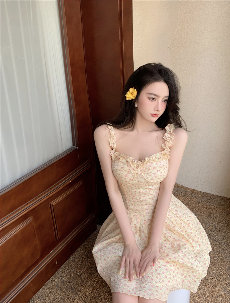 Đầm không tay Họa Tiết Hoa Phong Cách Retro Thời Trang | BigBuy360 - bigbuy360.vn