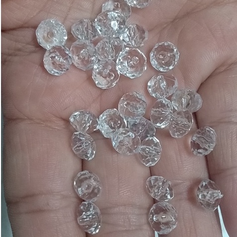 100gam hạt nhựa hình cầu 32 mặt màu trắng size 8mm