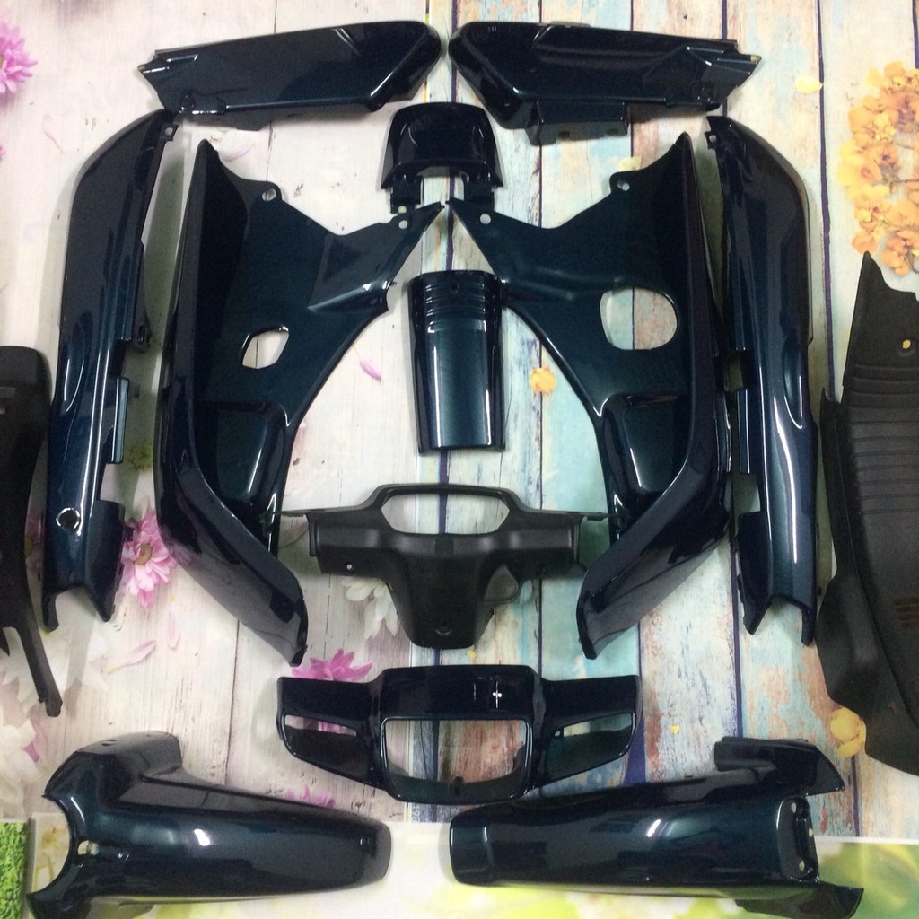 Dàn áo xe dream 3 MÀU XANH NHỚT ,Dream lùn ,Dream Exces- Mủ trắng ABS loại 1