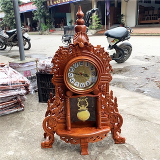 Đồng hồ quả lắc để bàn đuôi côn gỗ Hương sơn PU cao 71cm