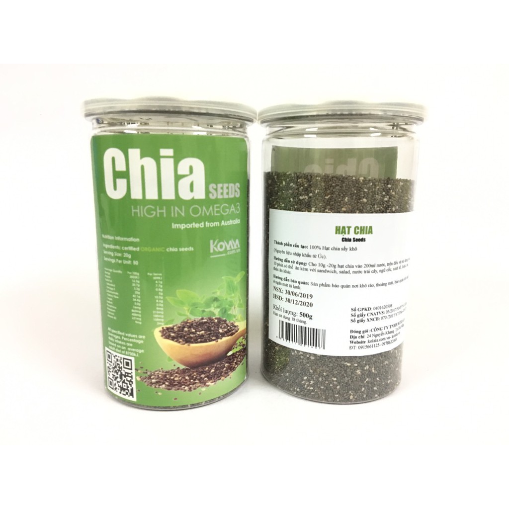 Hạt Chia Nhập Khẩu Mỹ Hộp 500g, Có Mã Vạch Để Kiểm Tra Nguồn Gốc