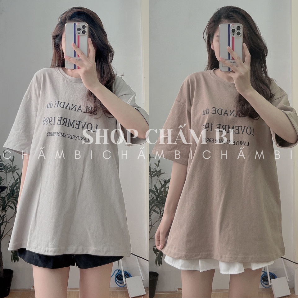 Áo phong nữ đơn giản A.300, Áo thun form rộng họa tiết chữ in SPLANADE tag 3158 kiểu dáng tối giản style Hàn Quốc