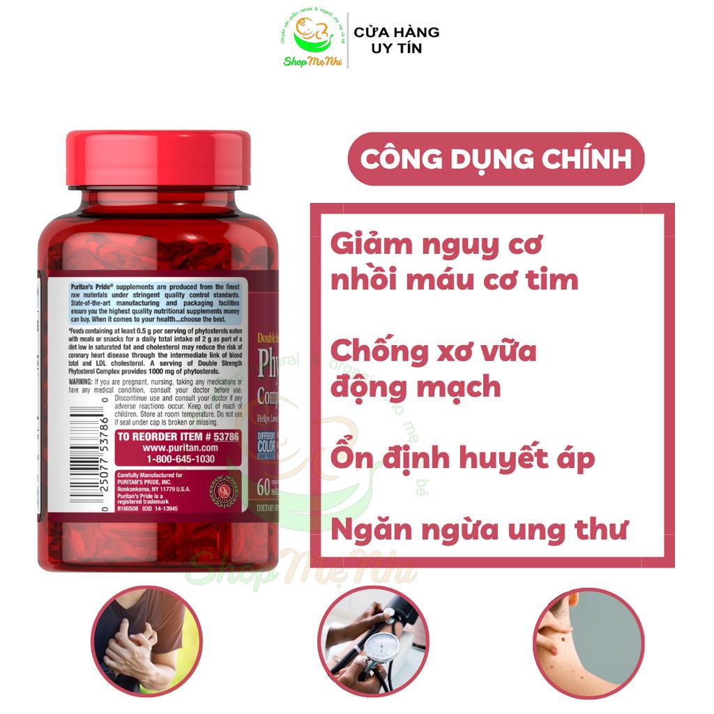 VIÊN UỐNG GIẢM MỠ MÁU PHYTOSTEROL PURITAN’S PRIDE DOUBLE STRENGTH PHYTOSTEROL 2000MG 60 Viên.