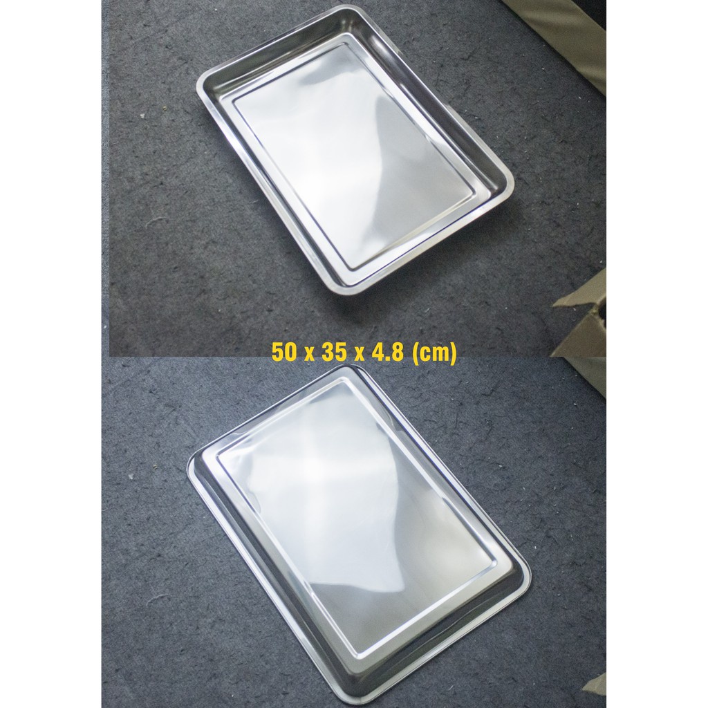 KHAY INOX SÂU 4,8CM DÙNG ĐỰNG THỨC ĂN,BƯNG BÊ NHIỀU KÍCH THƯỚC.
