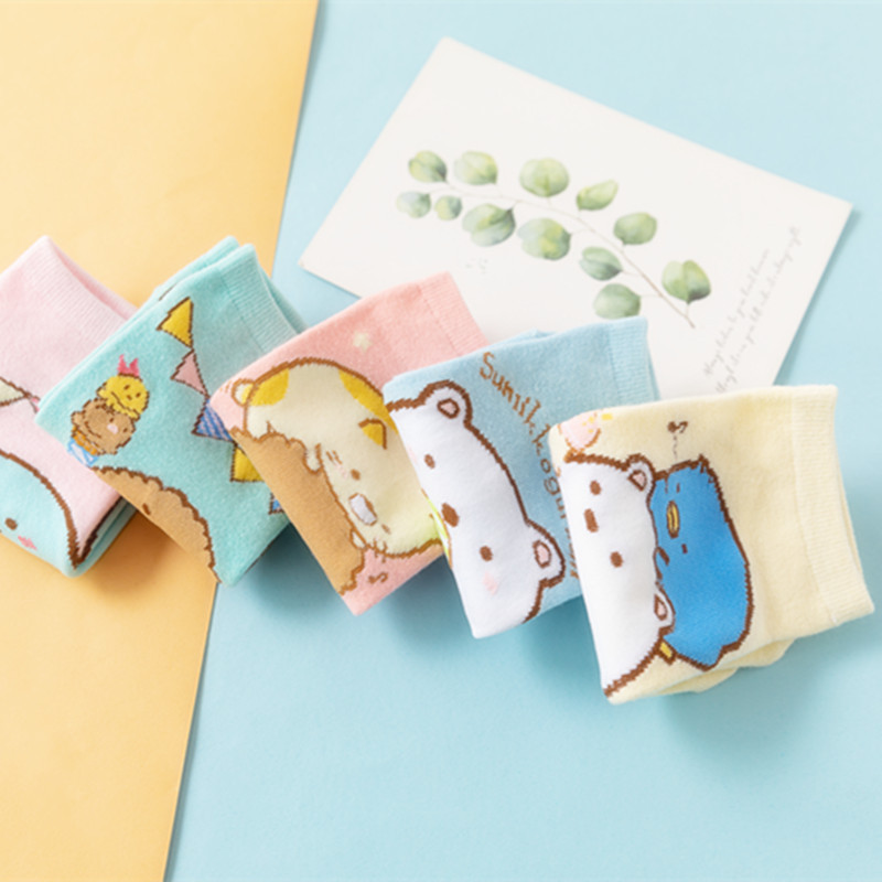 Set 5 Đôi Vớ Cotton Họa Tiết Hoạt Hình Nhật Bản Dễ Thương | BigBuy360 - bigbuy360.vn