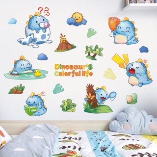Decal tranh dán tường khủng long vui nhộn