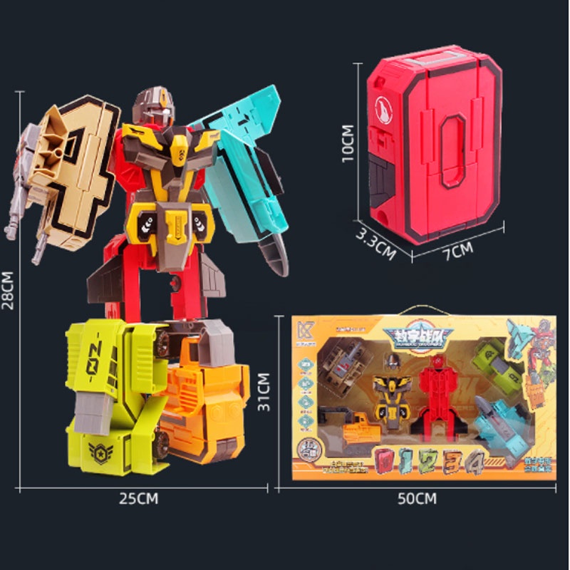 Số lắp ráp biến hình ô tô robot size đại số lẻ - Số xếp hình 10x 7 x3.3 cm