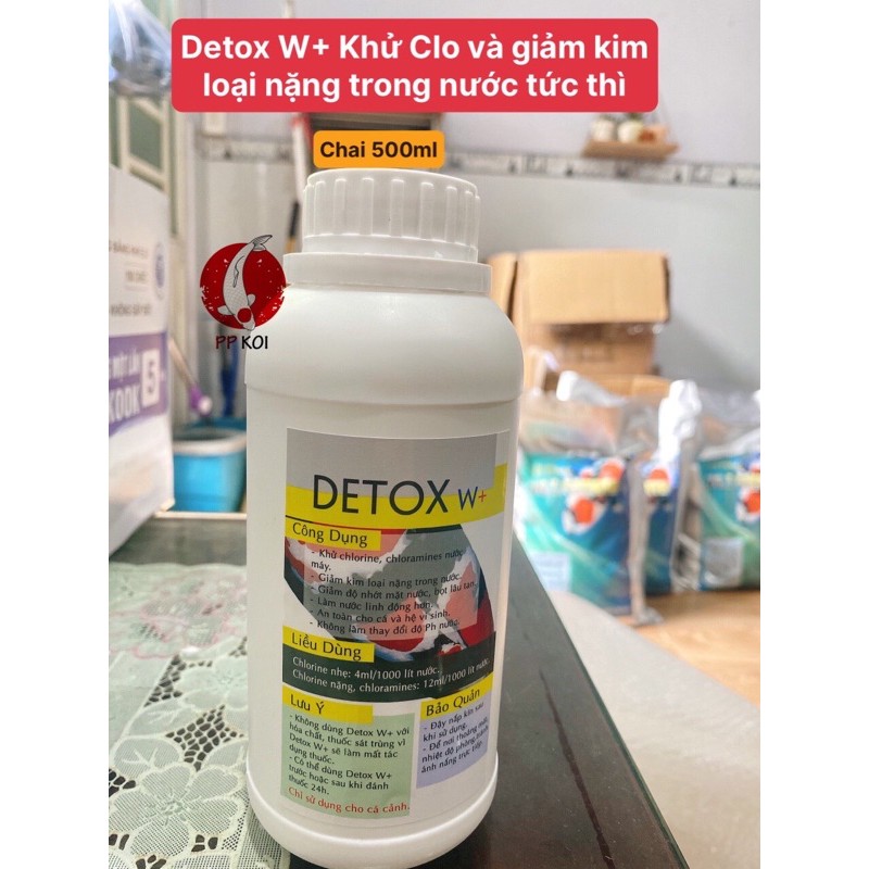 Detox W+ khử clo trong nước máy, giảm kim loại nặng trong nước giếng - chai 500ml