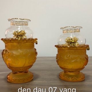 Đèn Dầu thờ cúng pha lê lưu ly hoa sen