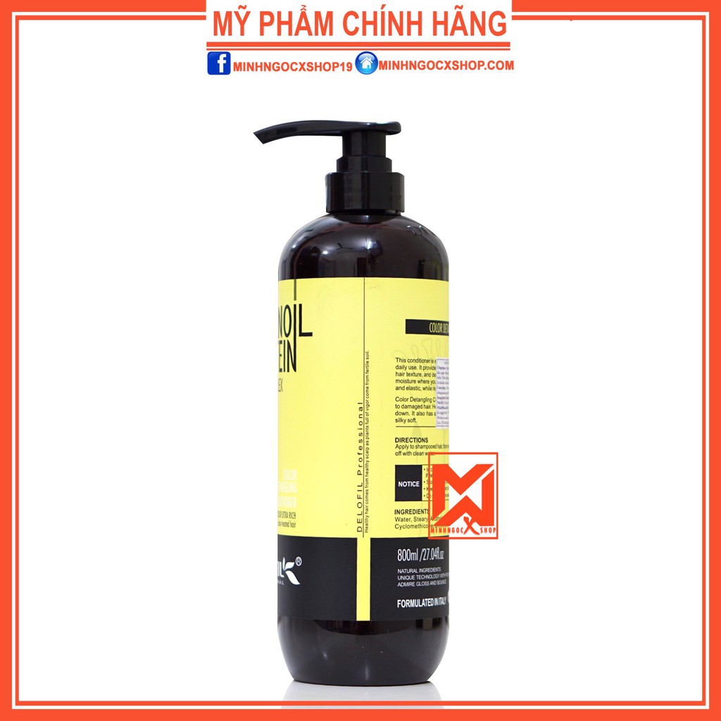 DELOFIL DẦU XẢ PHỤC HỒI DƯỠNG ẨM DELOFIL 800ML CHÍNH HÃNG