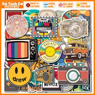 [Bộ 50 Sticker] Vintage Mix chống nước sticker dán laptop, điện thoại, đàn guitar, mũ bảo hiểm, vali. MSP: ST46