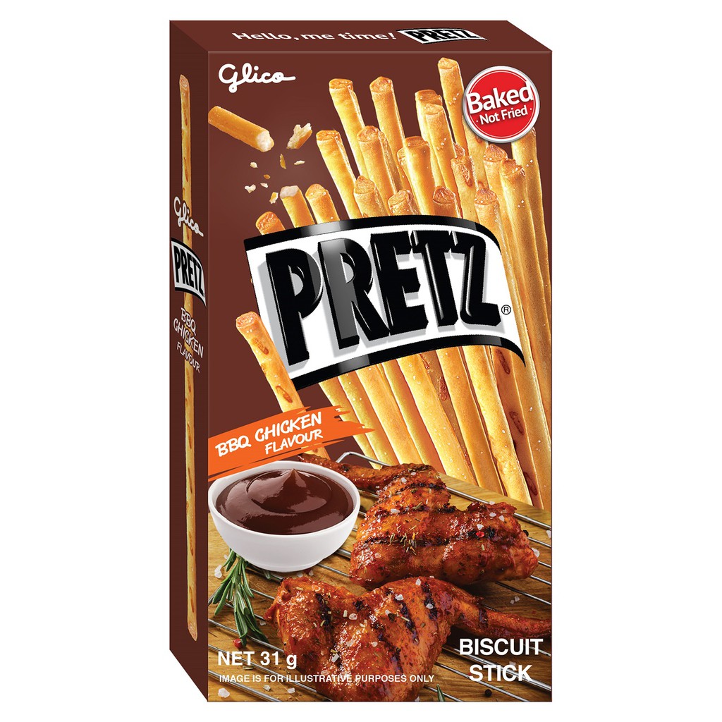 Bánh que nướng giòn 4 vị GLICO Pretz (Combo 10 hộp - 3 khoai tây 3 BBQ Gà 2 Pizza 2 Bắp)