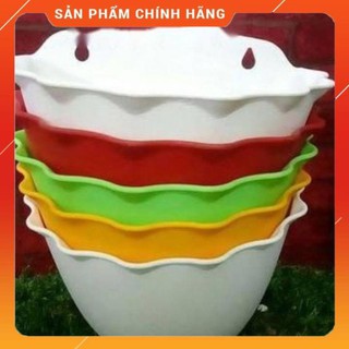 Bộ 10 chậu nhựa bán nguyệt ốp tường các màu.