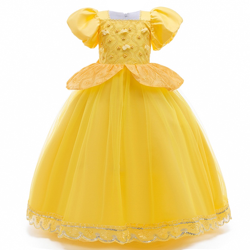 Đầm dự tiệc MQATZ phối ren hoa cosplay công chúa dịp sinh nhật Halloween cho bé gái 2-10 tuổi