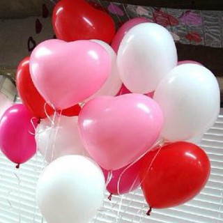 combo 100 vỏ bóng bay hình trái tim trang trí phòng cưới( đủ màu)