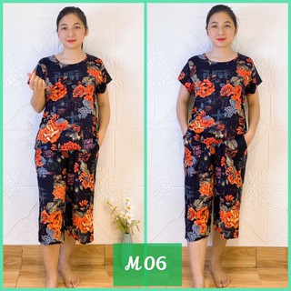 Đồ bộ trung niên - Vải  lanh nhung  mặc ở nhà cho mẹ, cho bà