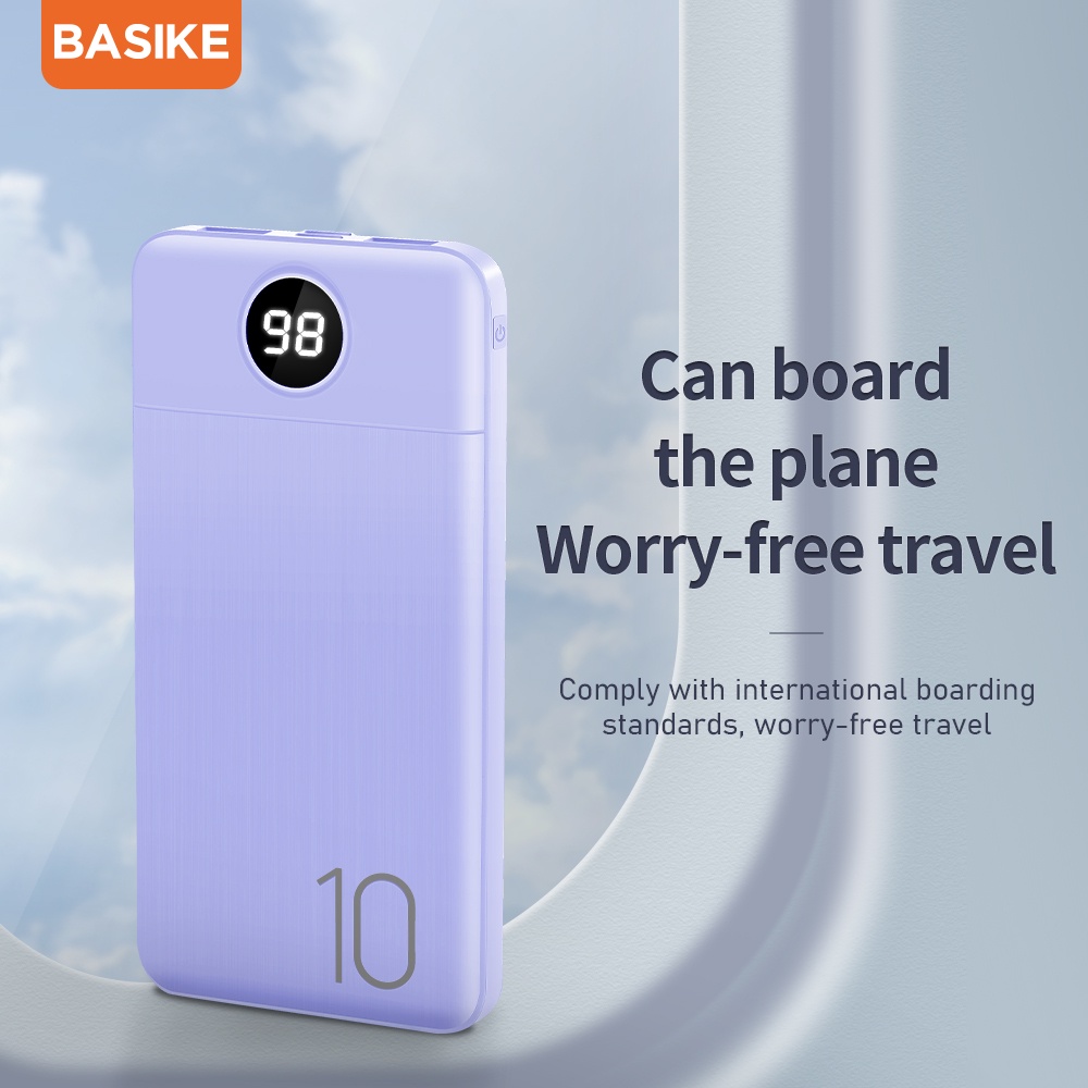 Sạc Dự Phòng 10000mAh 20000mAh BASIKE PT126P Hồng Tím 2 đầu ra USB &amp; 2 đầu vào Android / Type-C - Bảo hành 12 tháng