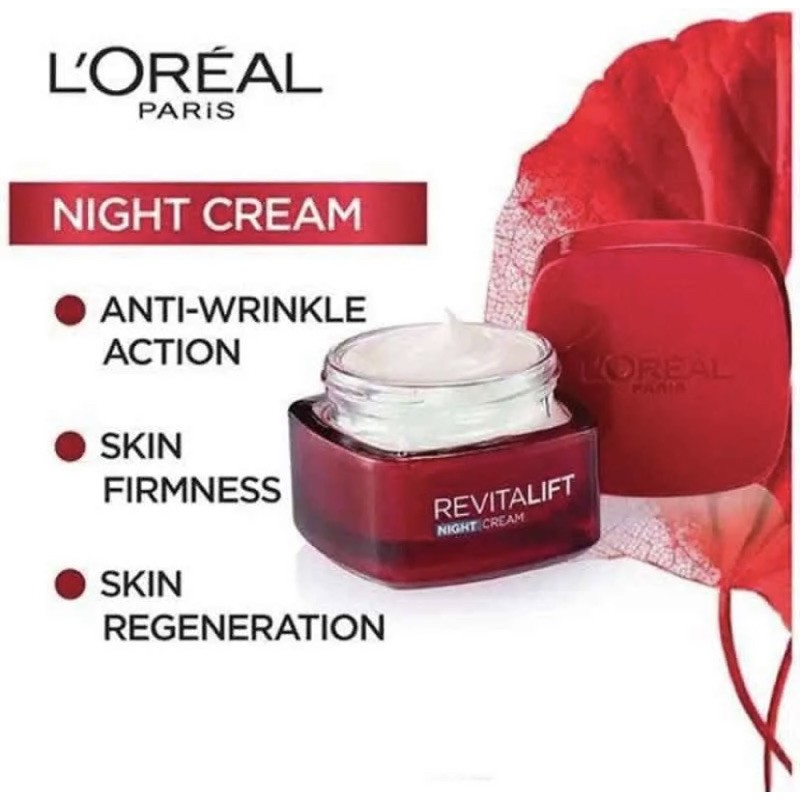 (Hàng Mới Về) Kem Dưỡng Da Ban Đêm Loreal Paris Revitalift Chống Nếp Nhăn + Săn Chắc Da 50ml