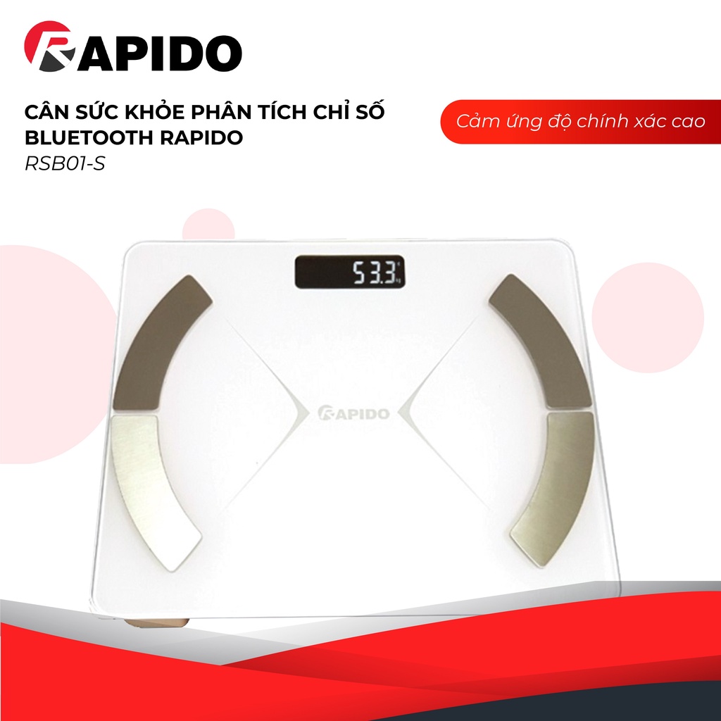 Cân sức khỏe Rapido bluetooth RSB01-S