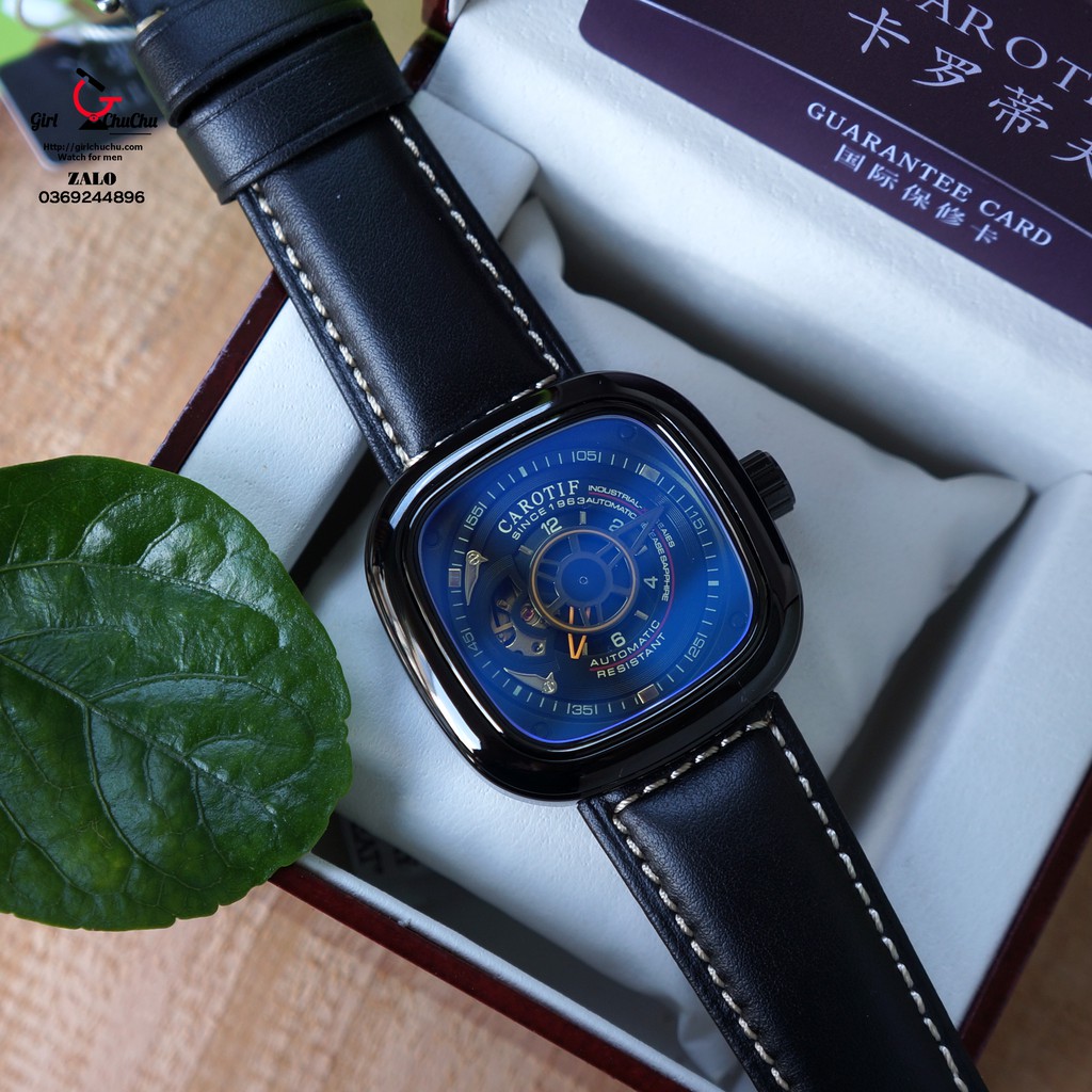Đồng Hồ Nam Carotif cơ lộ máy cao cấp (style sevenfriday) mẫu màu đen | BigBuy360 - bigbuy360.vn