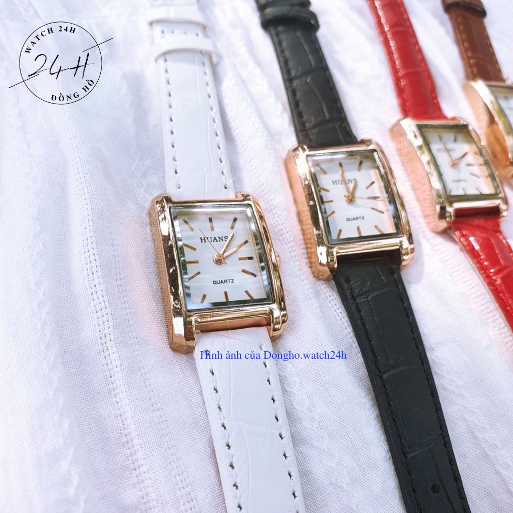 Đồng hồ nữ dây da HUANS , mặt vuông dài sang trọng thanh lịch cho các quý cô | BigBuy360 - bigbuy360.vn