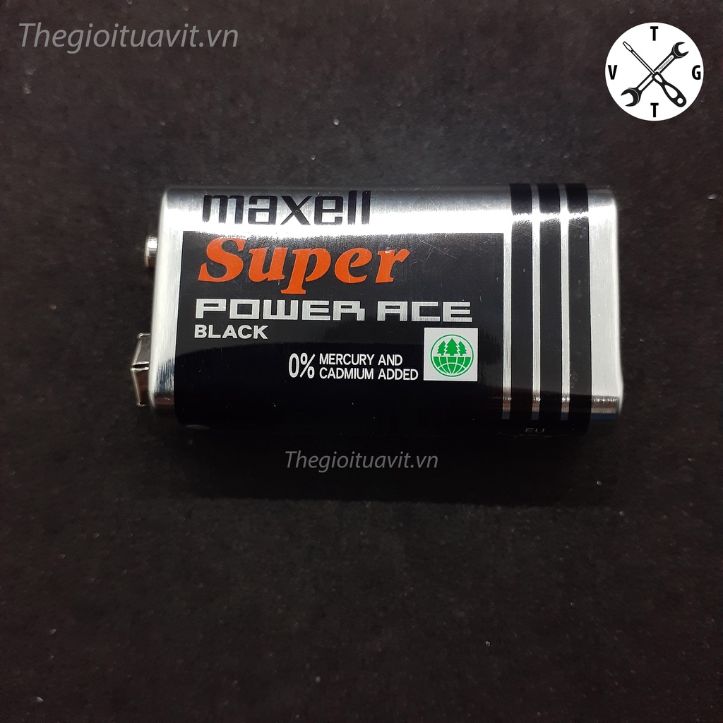 Hộp 10 viên Pin vuông 9V MAXELL carbon chính hãng hộp 10 viên