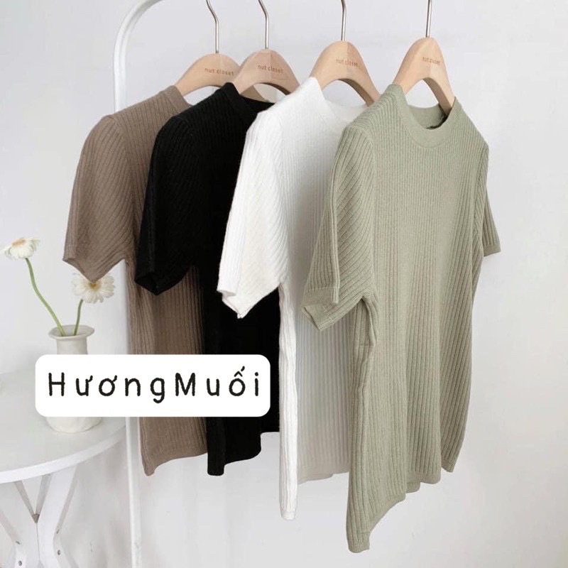 Áo len cộc tay basic bảng màu pastel - QCCC L1