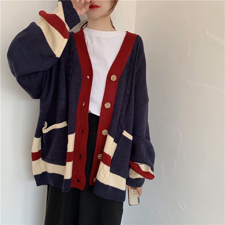 <Ready> Áo khoác len cardigan cổ chữ v thời trang xinh xắn thanh lịch | BigBuy360 - bigbuy360.vn