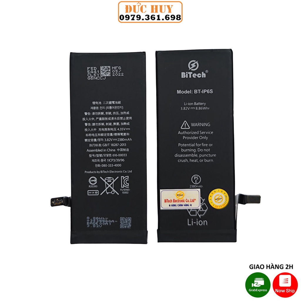 Pin ip6s dung lượng cao bitech bt-ip6s  2380 mah  - tặng bộ vít mở + seal - ảnh sản phẩm 3