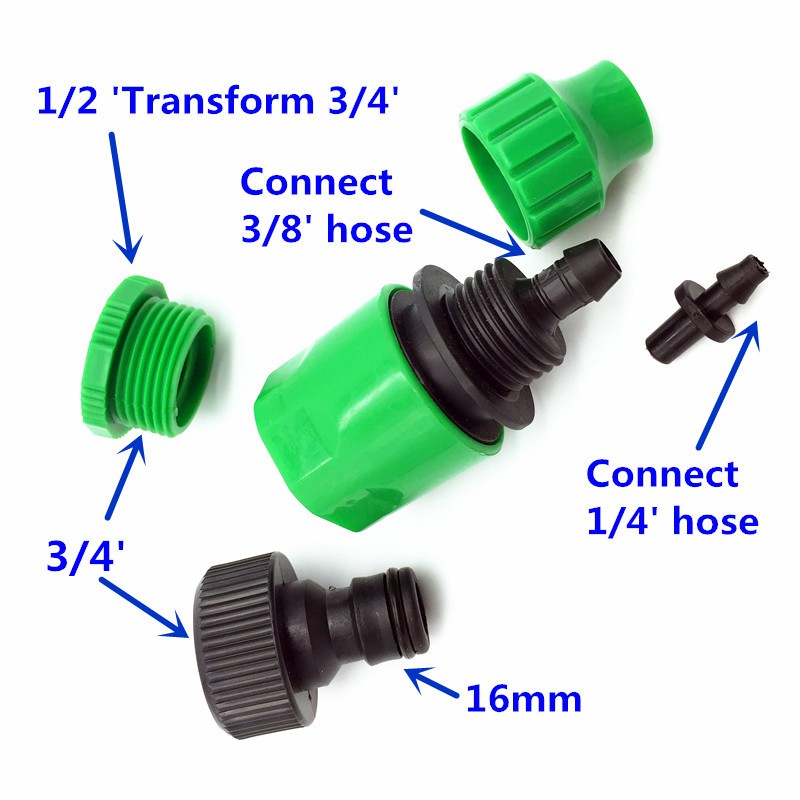 Đầu nối ống nước 1/4 inch nhanh chóng với ren 1/2inch tiện lợi