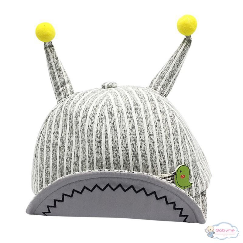 Mũ lưỡi trai kẻ sọc đính đôi tai dễ thương cho bé