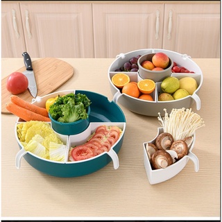 [ SALE KỊCH SÀN] Rổ ăn lẩu 5 ngăn đựng rau củ quả tiện lợi đẹp mắt, hiện đại