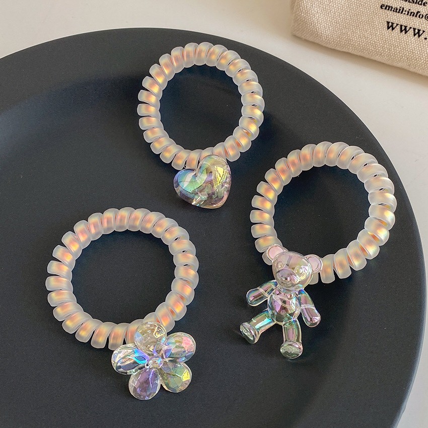 Cột tóc lò xo hologram họa tiết trong suốt hot trend Mua Tất (muatatshop)