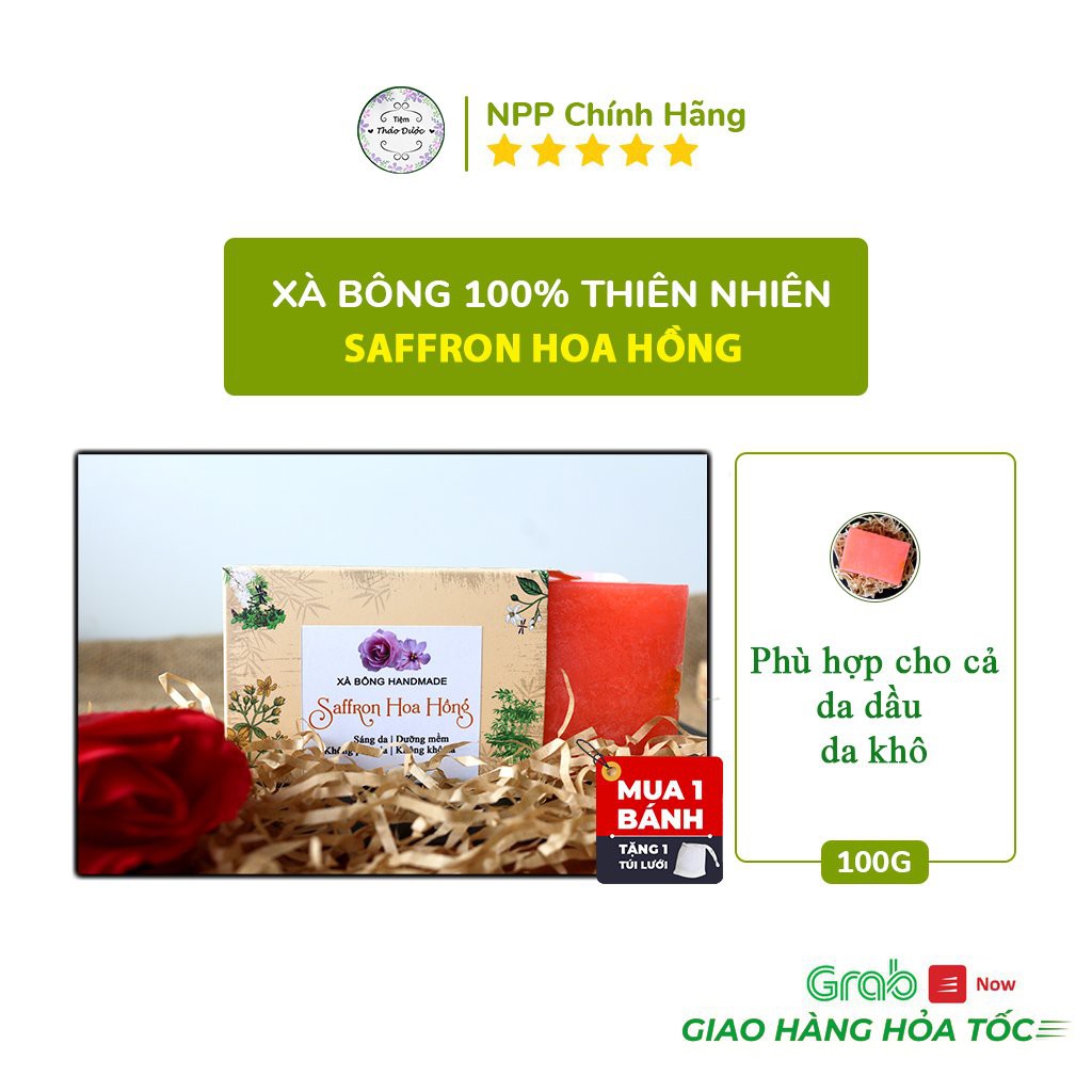 Xà Bông Dưỡng Da Saffron Hoa Hồng 100gr | BigBuy360 - bigbuy360.vn
