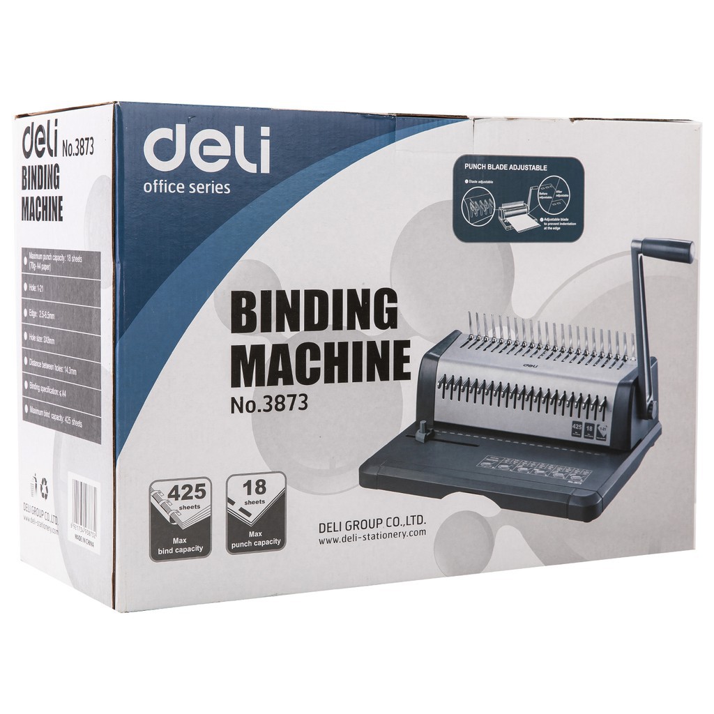 Máy đóng chứng từ 425 tờ Deli, Ghi đậm - 1 chiếc - E3873