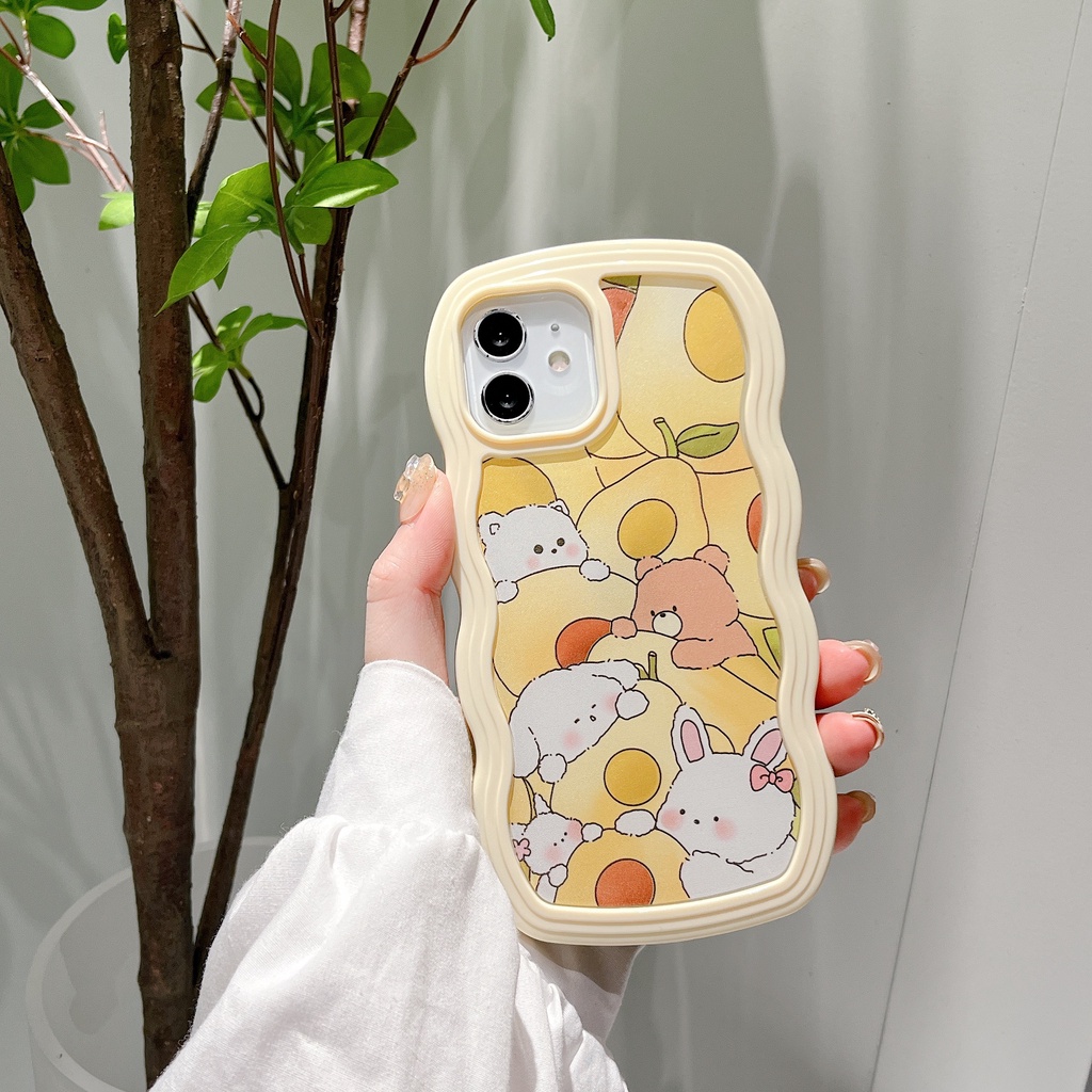 Ốp Điện Thoại Silicon Tpu Mềm Bo Viền Chống Sốc Hình Gấu 2 Trong 1 Cho iPhone 14 13 12 11 Pro Max XS XR 8 7 Plus