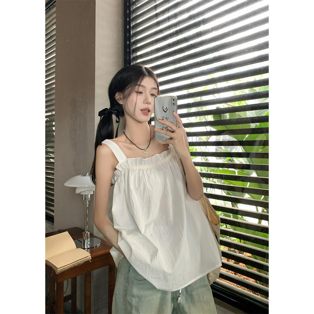 Áo Hai Dây Phối Ren Kiểu Dáng Ngọt Ngào Nữ Tính  tao bao