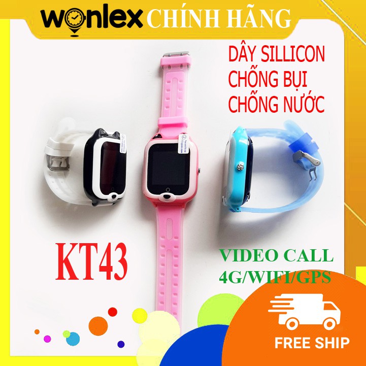 Đồng hồ định vị ⚡[𝙁𝙍𝙀𝙀 𝙎𝙃𝙄𝙋]⚡WONLEX KT43 gọi video call 4G WIFI định vị WIFI/GPS chịu nước ip67