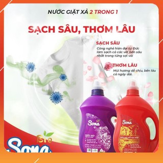 NƯỚC GIẶT XẢ SINH HỌC SONA 3,2kg Hương Anh Đào vs Comfort