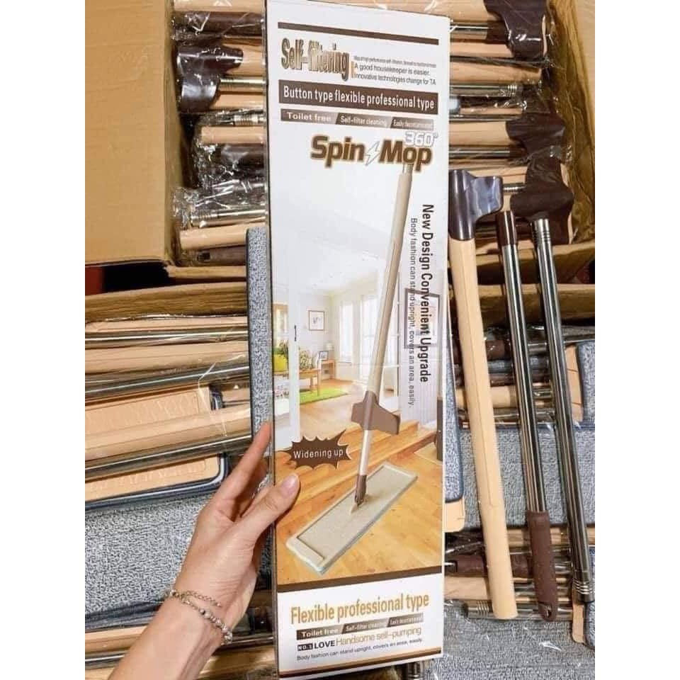 Chổi Lau Nhà Tự Vắt Xoay 360 Spin Mop Cây lau nhà thông minh tự vắt size lớn, thiết kế nhỏ gọn tiện