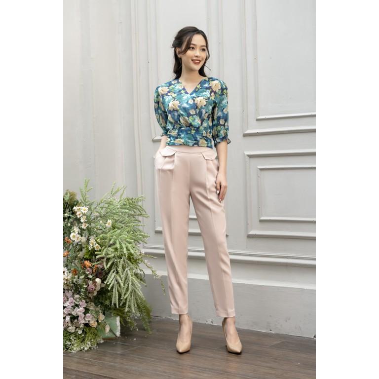 [Mã LT50 giảm 50k đơn 250k]Quần baggy nữ vải tuyết mưa, dáng dài, phong cách công sở, khóa sườn có túi thiết kế Clara Ma
