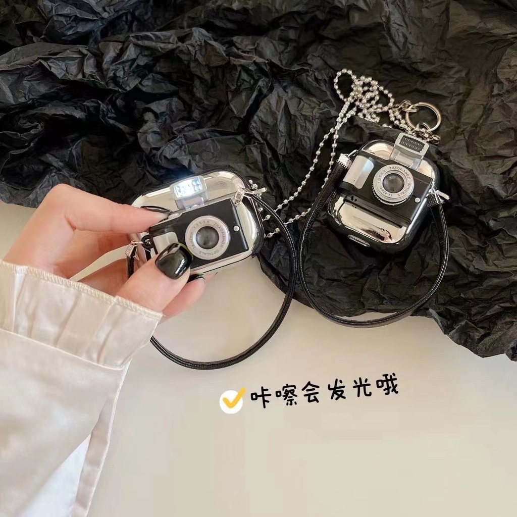 Ốp Hộp Đựng Tai Nghe Nhét Tai Mạ Bạc Cho Airpods 1/2 Pro