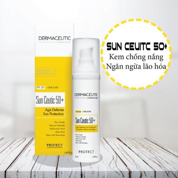 Dermaceutic Sun Ceutic 50+ Protection - Kem Chống Nắng Chống Lão Hoá Toàn Diện 50ml