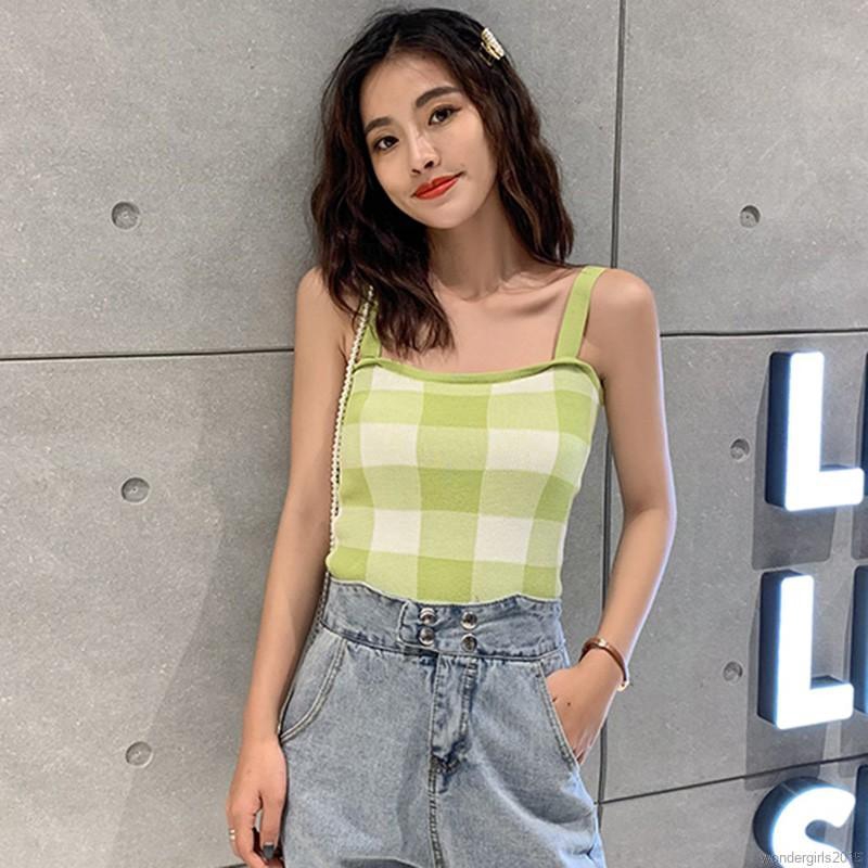 Áo Len Nữ Không Tay Họa Tiết Kẻ Lưới Thời Trang | BigBuy360 - bigbuy360.vn