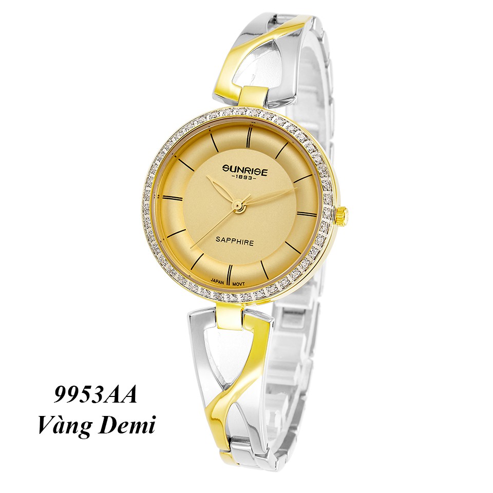 Đồng hồ nữ Sunrise 9953AA Đính đá kính Sapphire chống xước chống nước tốt - Fullbox chính hãng