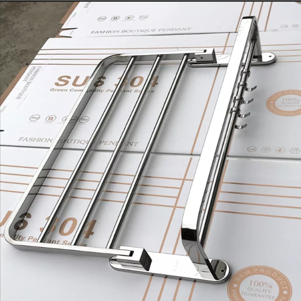 Máng khăn inox 304, máng khăn đa năng inox 304, thanh treo khăn inox 304