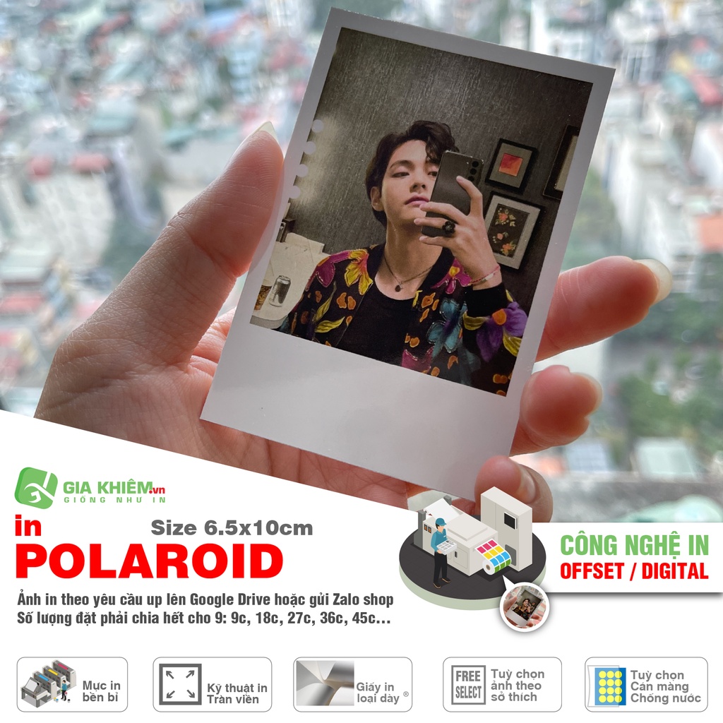 In combo 9 ảnh Polaroid không phai không nhòe màu size 6.5x10 ảnh theo yêu cầu