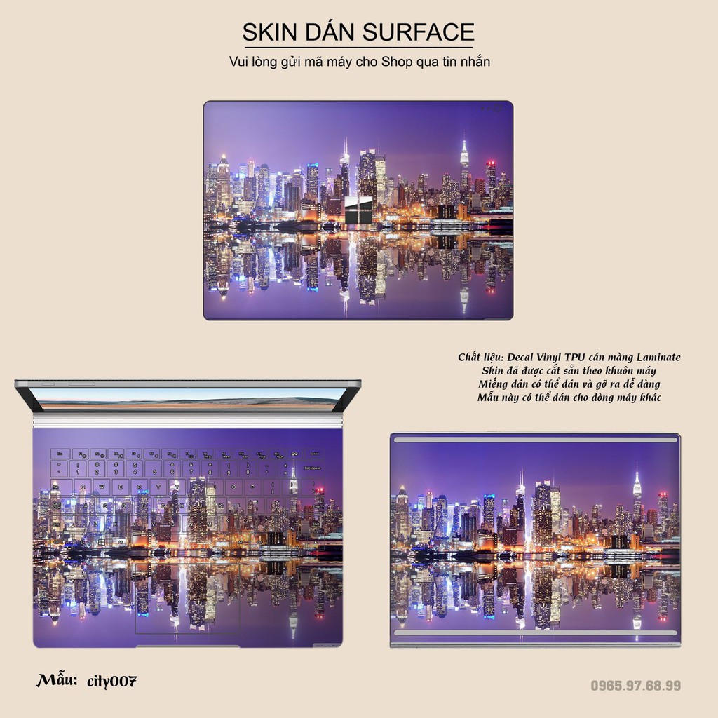 Miếng dán Skin bảo vệ mặt lưng Surface Pro 2/ Pro 3/ Pro 4/ Pro 5/ Pro 6/Pro 7/Pro X / Surface Go /Book in hình sưu tầm